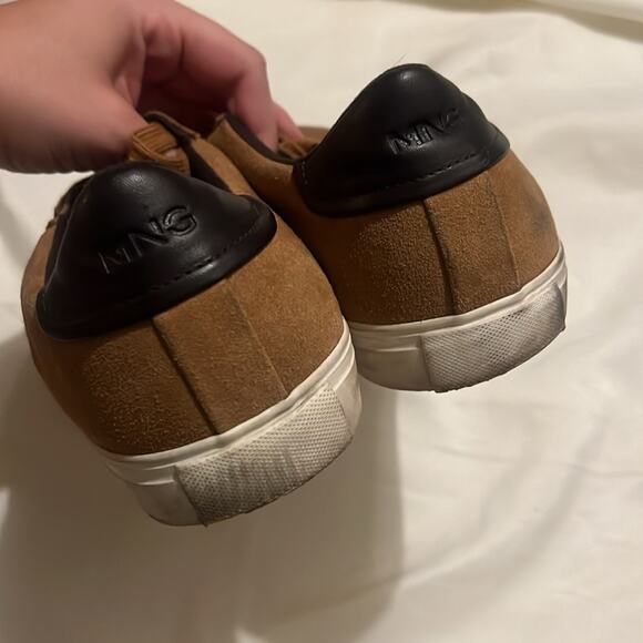 Mango Lace-Up Leather Suede Sneakers Sand size 10.5 - Picture 5 of 8